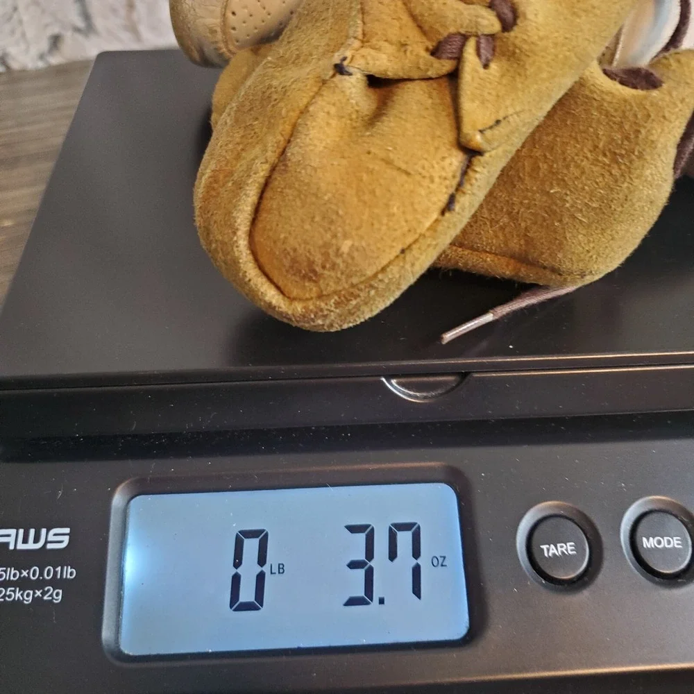 Two Pair Vintage‎ Baby Shoes - Well Worn, Brown Leather, White Booties